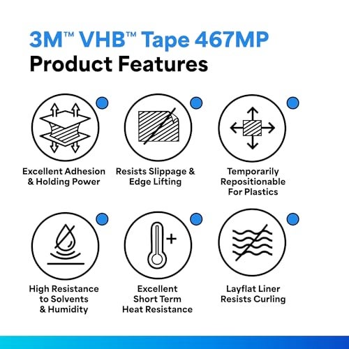 3M 6-5-467MP (CASE of 2) Adhesive Transfer Tape 467MP, 6" Wide, 5 yd. Length, Clear (Pack of 2) - Image 2