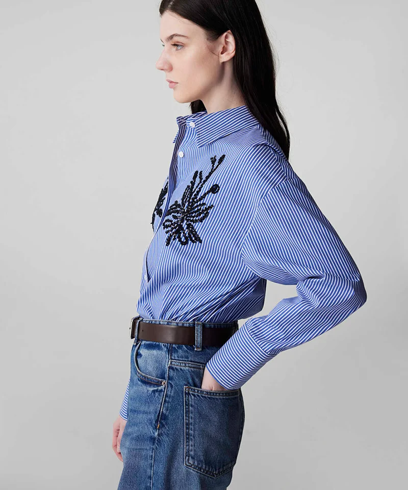 Ipekyol Sequinned Striped Shirt