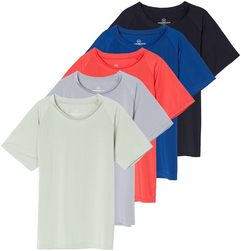 أساسيات حقيقية 4 5 حزمة قمصان سباحة للبنات بأكمام قصيرة وطويلة حماية من الشمس UPF 1416