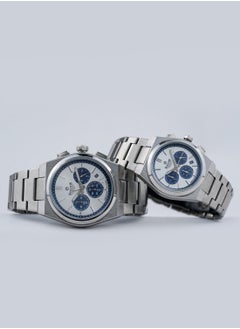 Sveston Emerson Chronograph Quartz Silver Stainless Steel Couple Set Watch SV 9386  - Image 2