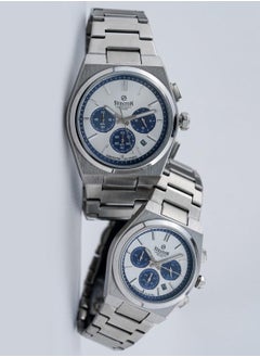 Sveston Emerson Chronograph Quartz Silver Stainless Steel Couple Set Watch SV 9386  - Image 3