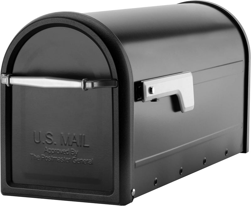 ARCHITECTURAL MAILBOXES Chadwick Galvanized Steel Post Mount Mailbox, 8950B-10, Black, Medium Capacity - Image 1