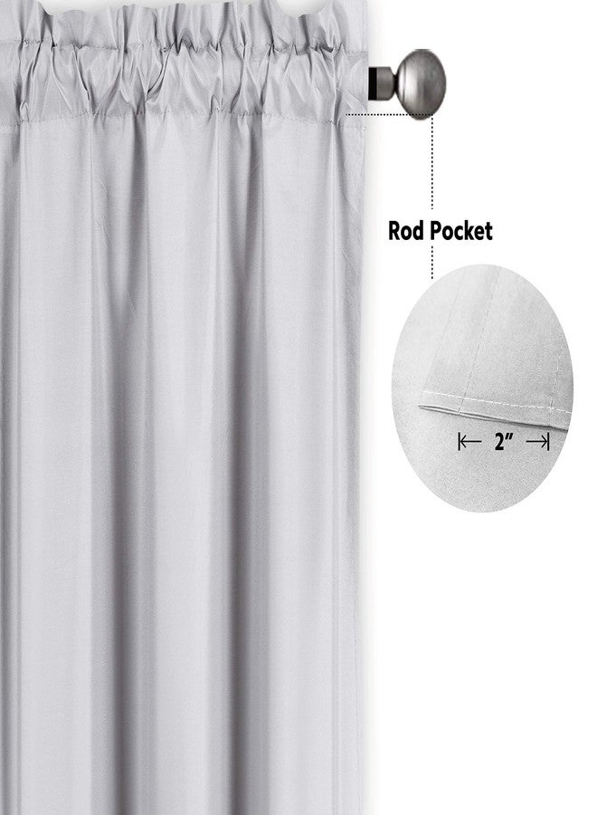 Home Collection 2 Panels 100% Blackout Curtain Set Solid Color with Rod Pocket Short Tier Drapes for Kitchen, Dinning Room, Bathroom, Bedroom,Living Room Window New (58” Wide X 23” Long, Silver) - Image 3