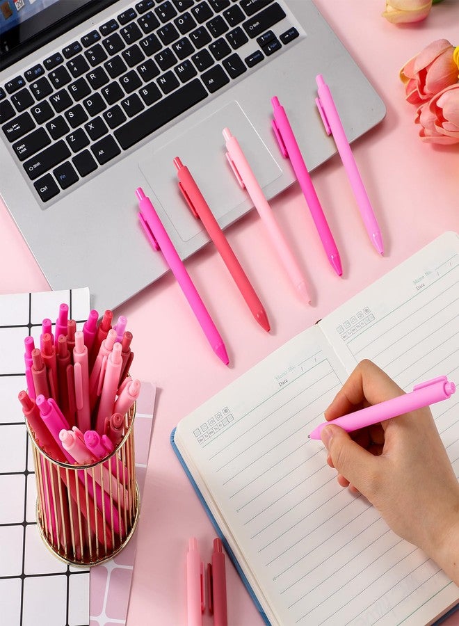 Dinifee 25 Pcs Ballpoint Pens Bulk Retractable Writing 1.0 mm Medium Point Black Ink Cute Pens Smooth Writing Color Fancy Gift for Teacher Students Employees Office School Home Supplies (Pink Series) - Image 3