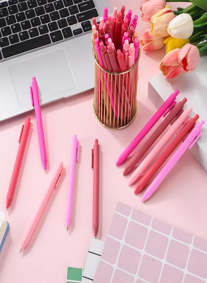 Dinifee 25 Pcs Ballpoint Pens Bulk Retractable Writing 1.0 mm Medium Point Black Ink Cute Pens Smooth Writing Color Fancy Gift for Teacher Students Employees Office School Home Supplies (Pink Series) - Image 4