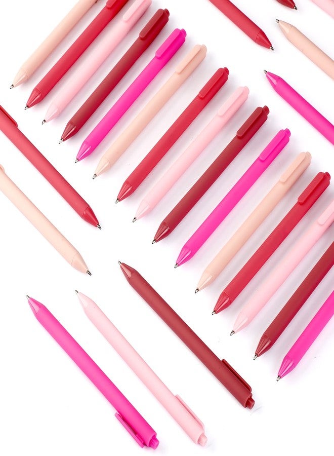 Dinifee 25 Pcs Ballpoint Pens Bulk Retractable Writing 1.0 mm Medium Point Black Ink Cute Pens Smooth Writing Color Fancy Gift for Teacher Students Employees Office School Home Supplies (Pink Series) - Image 1