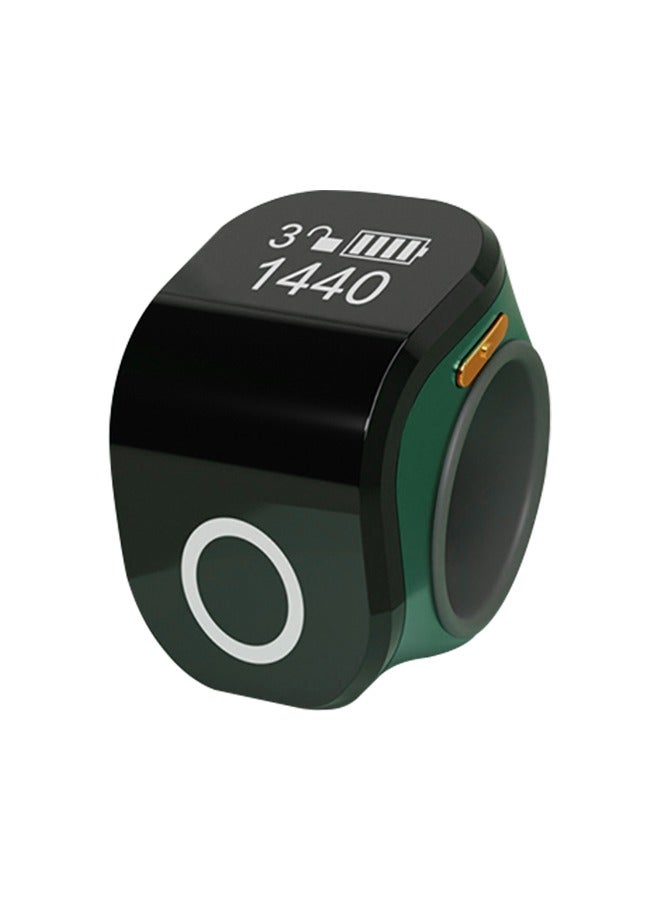 Digital Zikr Ring Smart Tasbih Counter with Vibration Reminder Supports 180° Flip Screen, Waterproof and Rechargeable - Image 1
