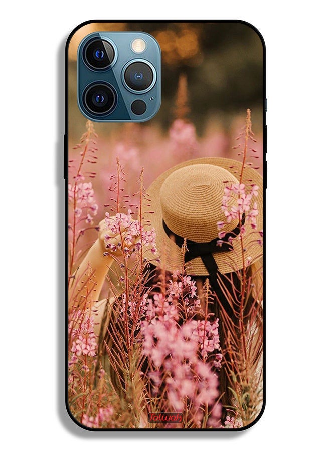 Tolwak Apple iPhone 12 Pro Protective Case Hat Girl In Flowers - Image 2