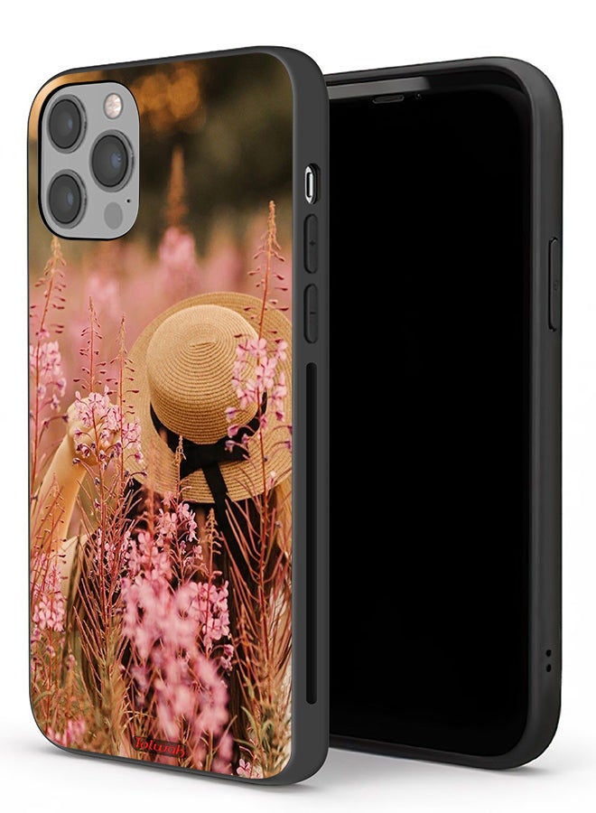 Tolwak Apple iPhone 12 Pro Protective Case Hat Girl In Flowers - Image 1