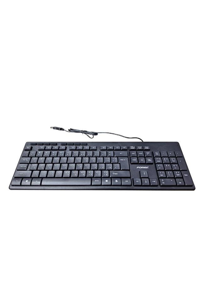 Forev Forev (FV-236) USB Wired Keyboard Water Resistant, Black  - Image 4