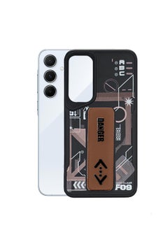 Techie Aesthetic Fashion Silicone Back Case Cover with Magnetic Hand Grip & Kickstand for Samsung Galaxy A05s – Black/Brown  - Image 4