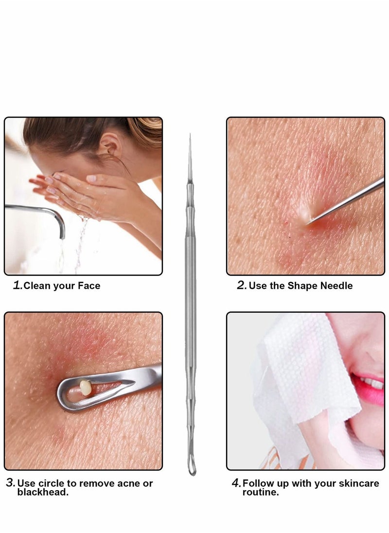 Y&D Blackhead Remover Tool, 2-in-1 Acne Extractor Tool Durable Stainless Steel Whitehead for Face Nose  - Image 4