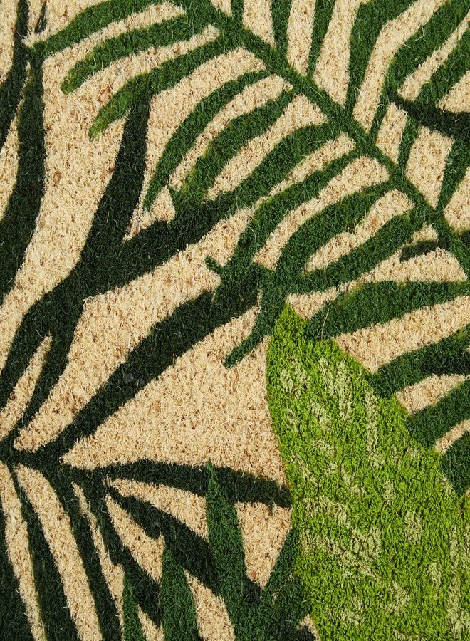 DII Floral Design Collection Natural Coir Doormat, 17x29, Tropical Fronds - Image 2