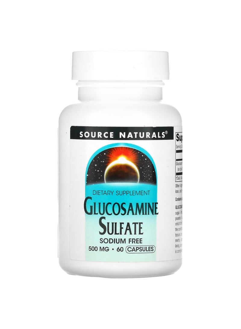 Source Naturals Glucosamine Sulfate, Sodium Free, 500 mg, 60 Capsules