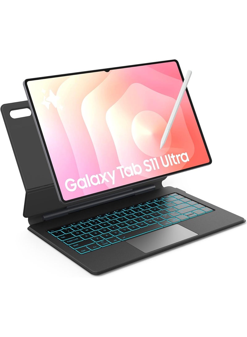 Protect Samsung Galaxy Tab S11 Ultra 14.6" Bluetooth Keyboard Case with Multi-Touch Trackpad | Backlit Bluetooth Keyboard Cover | Detachable Slim Protective Case by PROTECT | HL118A-11U - Image 1