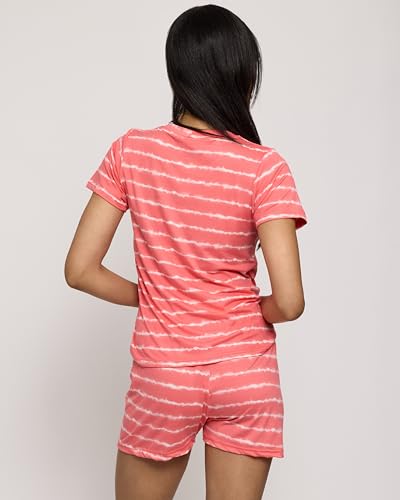 REALESSENTIALS Real Essentials 2 Pack: Women’s Short Sleeve Pajama Short Set - Comfy Lightweight Soft Lounge Sleepwear (Plus X-Large - Image 3