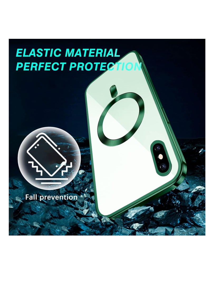 Case Compatible with Iphone x/Iphone XS Magnetic [Support Magsafe Charger] Wireless Anti-Scratch Shockproof Clear Lens Protector Corner Cushion Durable Full Body Protection Cover