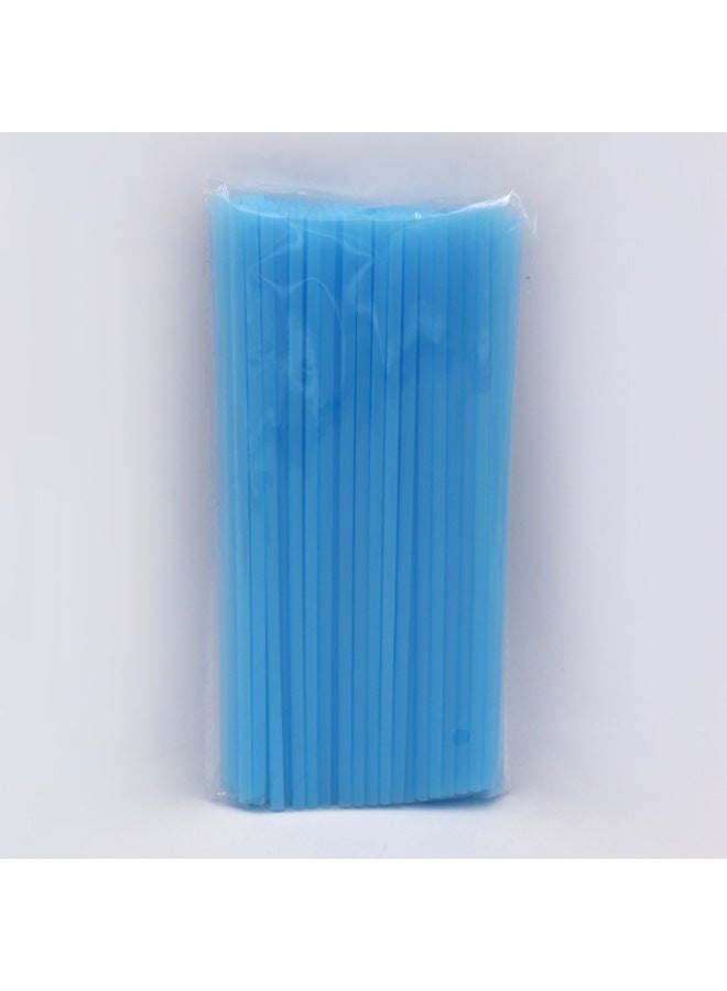 Disposable Color Plastic Straw 6*190mm Handmade Diy Creative Flat Straight Tube Monochrome 100 8 Color Mixed-Color:Pink 100 PCs/bag 6*190mm  - Image 4