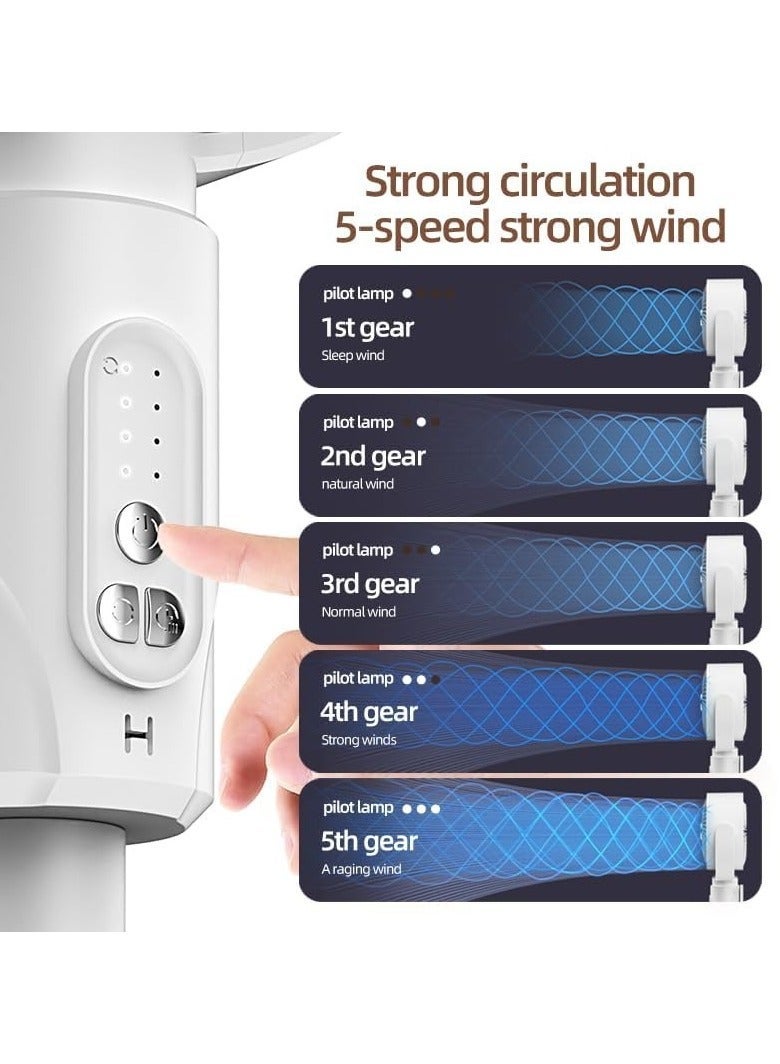 دينكس مروحة أرضية لتدوير الهواء مع جهاز تحكم عن بعد، مروحة قائمة 3 في 1، ارتفاع قابل للتعديل، 90 درجة اهتزازية، 5 سرعات تشغيل صامتة، مروحة مكتب محمولة وقاعدة، قابلة لإعادة الشحن عبر USB-C للمنزل والمكتب، DX2607 - Image 3