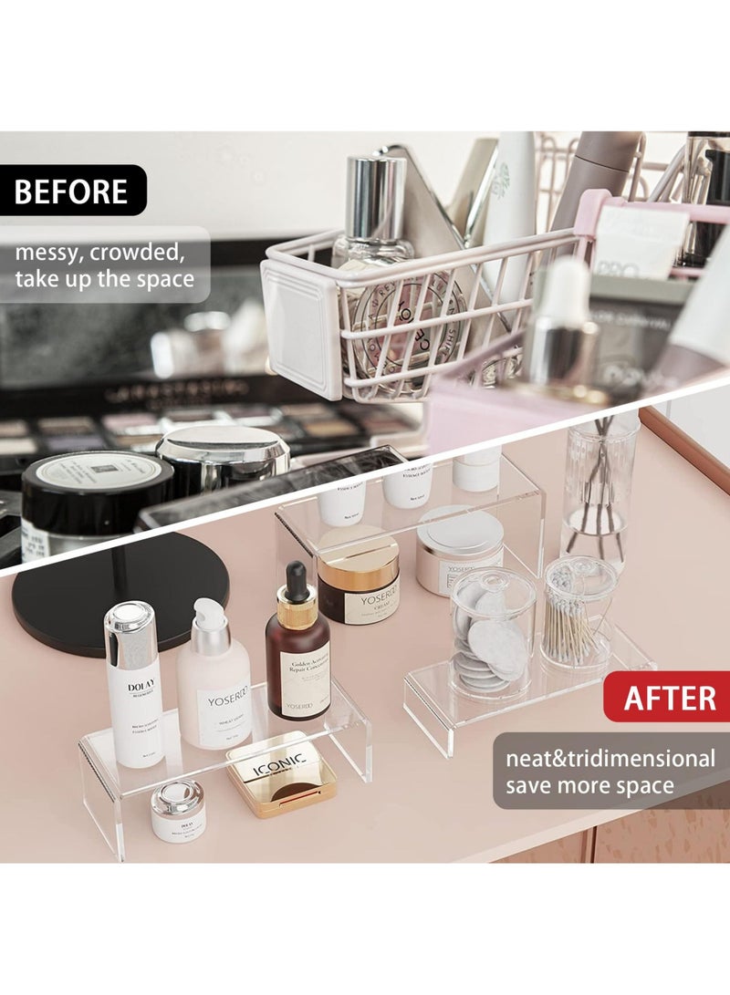 Rock Pow 6 pcs Clear Acrylic Showcase Display Risers Dessert and Cupcake Stand Risers for party event shoe Riser Display Organizer Cosmetics Display Riser - Image 3