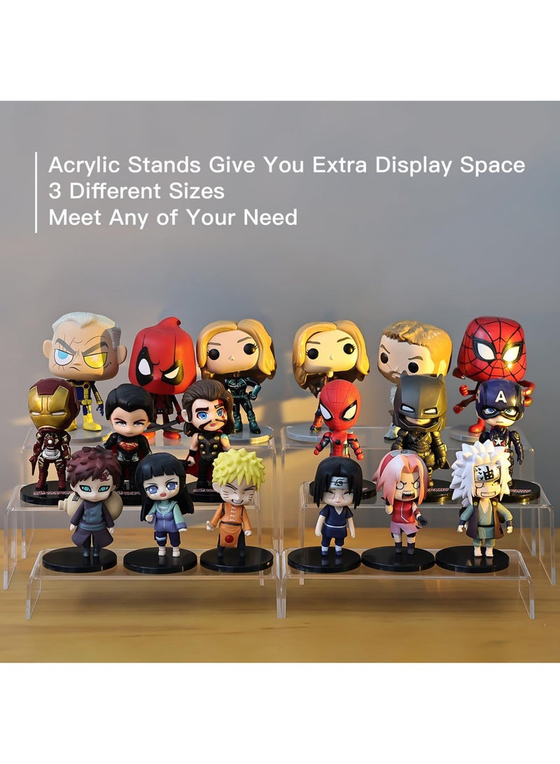 Rock Pow 6 pcs Clear Acrylic Showcase Display Risers Dessert and Cupcake Stand Risers for party event shoe Riser Display Organizer Cosmetics Display Riser - Image 5