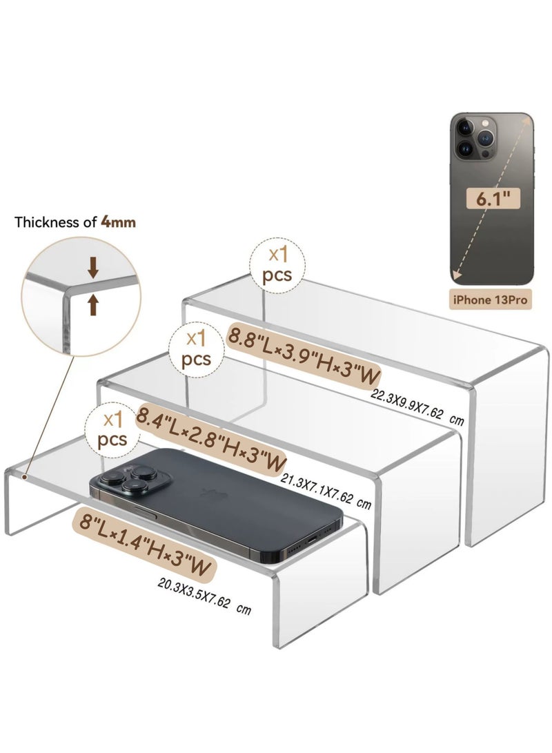 Rock Pow 6 pcs Clear Acrylic Showcase Display Risers Dessert and Cupcake Stand Risers for party event shoe Riser Display Organizer Cosmetics Display Riser - Image 2