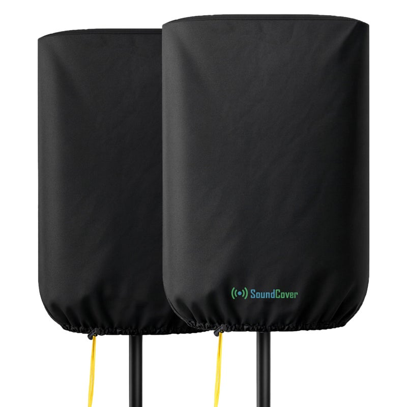 SoundCover Professional Grade 600D Protective Cover for Stand Mounted 8 PADJ Powered Speaker Black Includes a 420D Storage Bag and reinforced yellow Paracord 700 draw cord - Image 2