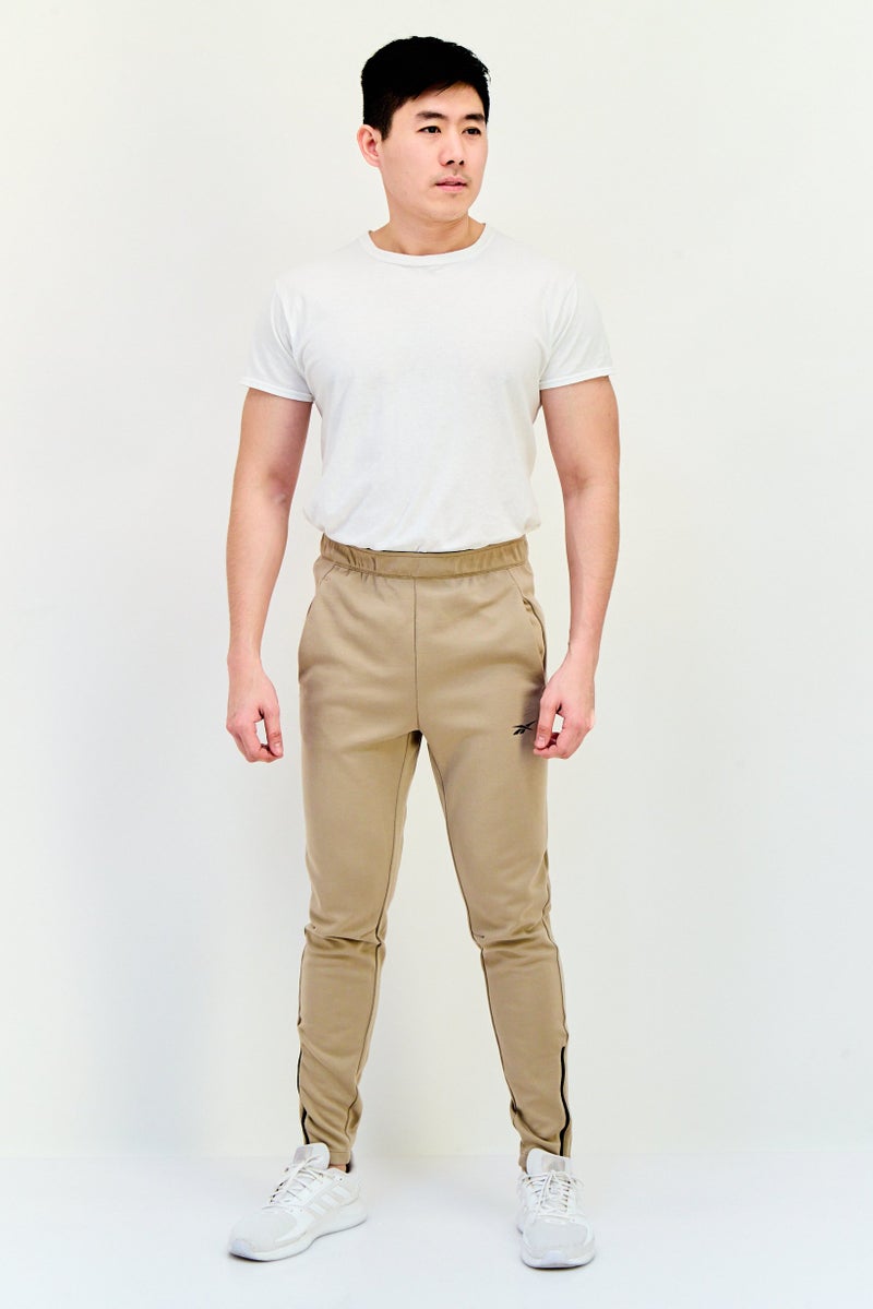 Reebok Men Sportswear Fit Drawstring Training Track Pants, Tan  - Image 3