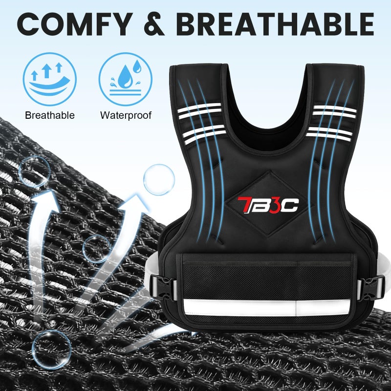 TB3C Adjustable Weighted Vest for Women - 04-10lb for Strength Training Body Weight Vest for Running Walking and Home Workouts Black - Image 2