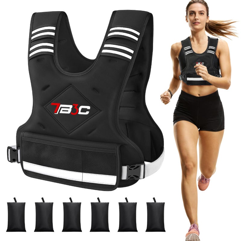TB3C Adjustable Weighted Vest for Women - 04-10lb for Strength Training Body Weight Vest for Running Walking and Home Workouts Black - Image 1
