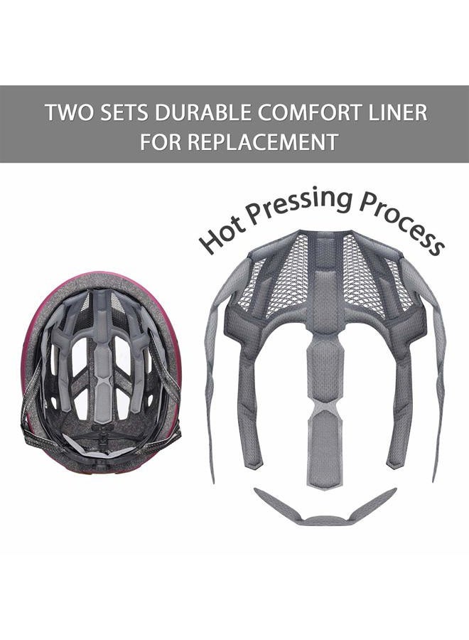 GROTTICO Adult-Men-Women Bike Helmet with Light - Mountain Road Bicycle Helmet with Replacement Pads & Detachable Visor M(21.6-22.8 in/55-58cm) purple - Image 3