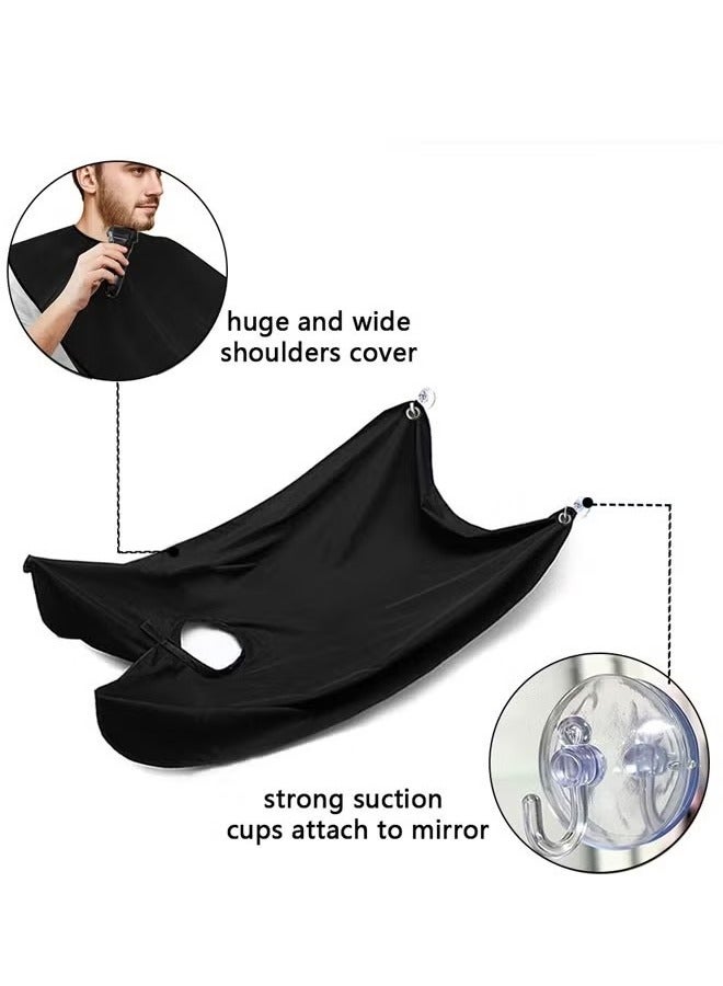 Realfrog 2 Pack Beard Bib Apron, Non-Stick Beard Shaving Catcher Bib for Men with 2 Suction Cups, Waterproof Beard Shave Cape, Grooming Accessories Tools for Husband or Dad Black - Image 4
