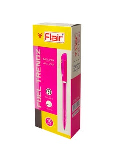 Flair Fuel Trendz Ball Pen 1.0mm Tip Set of 10 Pcs, Pink  - Image 2
