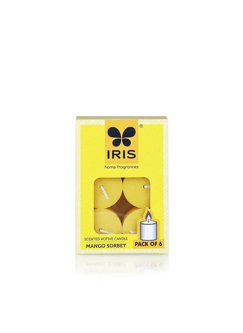 IRIS IRIS Wax Home Fragrances Mango Sorbet Scented Votive Candles Refill Pack Of 632Geach Burn Time 8Hrs Per Candle  - Image 4