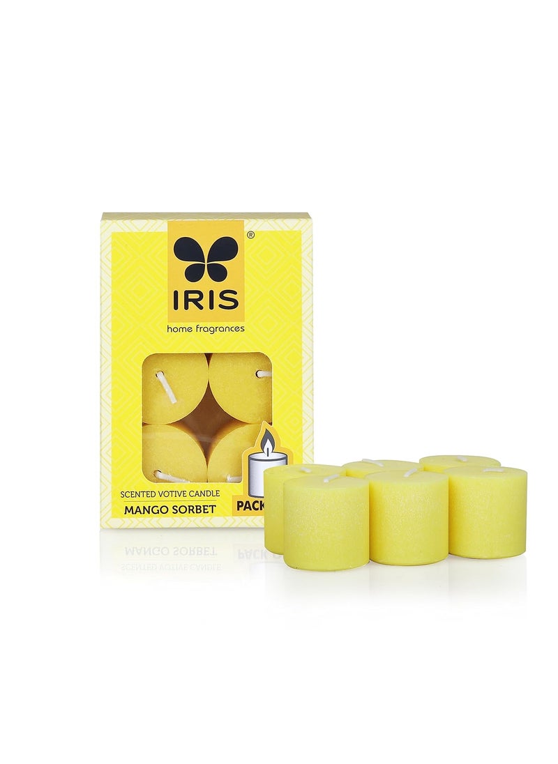 IRIS IRIS Wax Home Fragrances Mango Sorbet Scented Votive Candles Refill Pack Of 632Geach Burn Time 8Hrs Per Candle  - Image 2