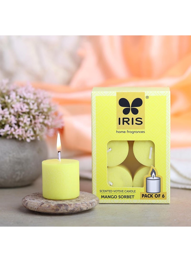 IRIS IRIS Wax Home Fragrances Mango Sorbet Scented Votive Candles Refill Pack Of 632Geach Burn Time 8Hrs Per Candle  - Image 1