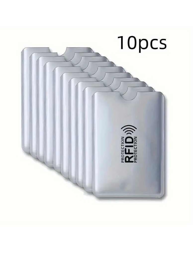 PAMEER 10-Pieces Aluminium RFID Blocking Card Holder, Travel Set RFID Blocking Sleeves Best way to Protect Credit Cards from Electronic Theft, Lightweight, and Compact Design to fit in any Pocket or Purse - Image 1