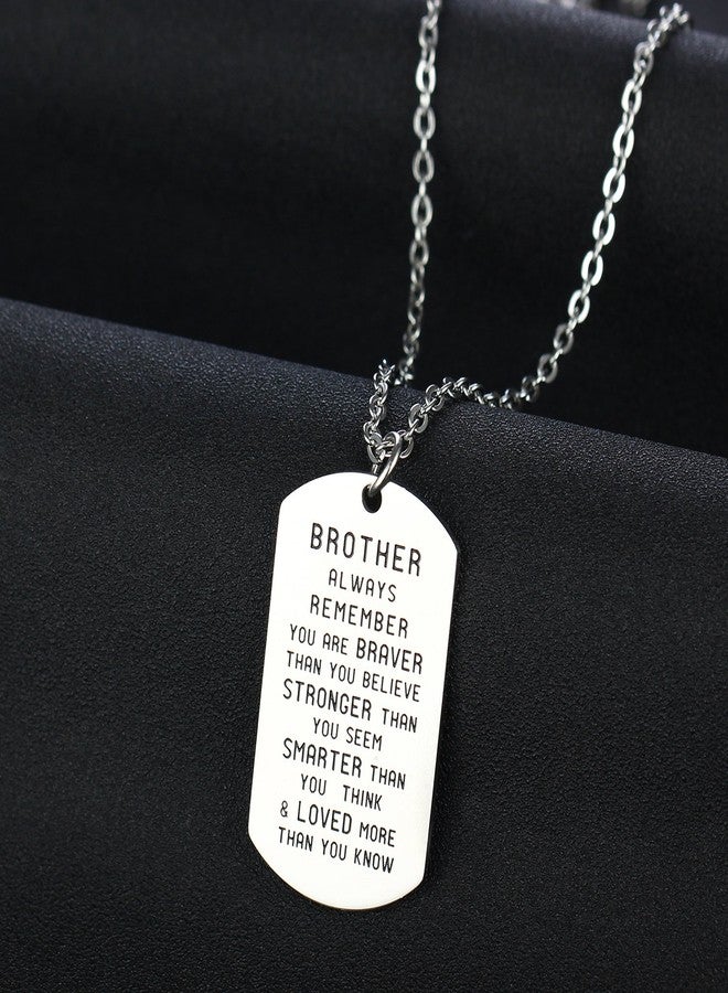 YEEQIN Inspirational Gifts for Brother Birthday Gift Brother Gifts Inspirational Necklace Pendant Necklace - Image 3