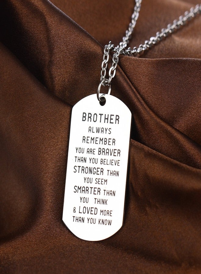 YEEQIN Inspirational Gifts for Brother Birthday Gift Brother Gifts Inspirational Necklace Pendant Necklace - Image 2