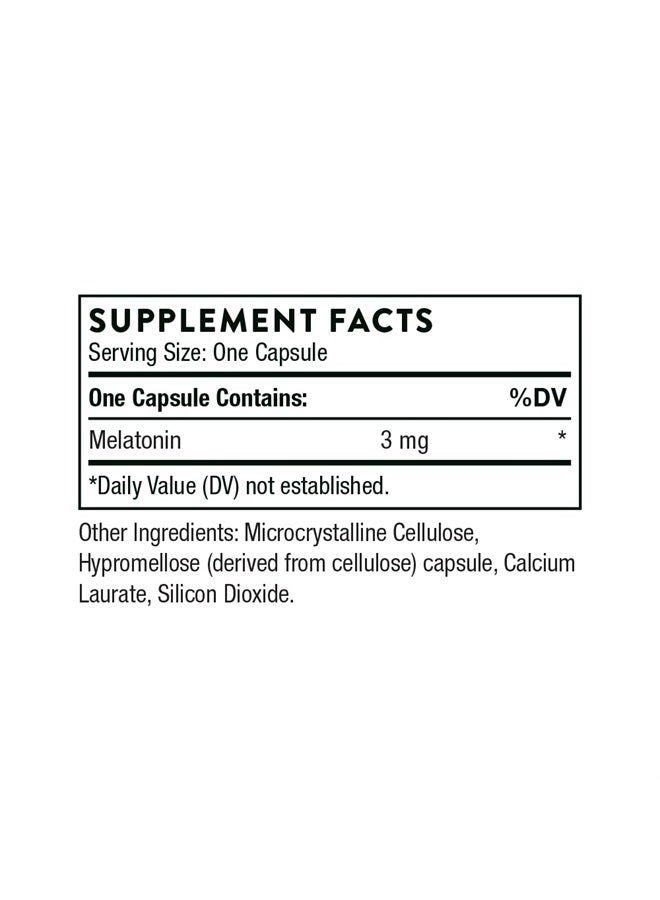 Thorne Melaton-3-3mg Melatonin - Supports Circadian Rhythms, Restful Sleep, and Relaxation - Gluten-Free, Soy-Free Dairy-Free - 60 Capsule - Image 2