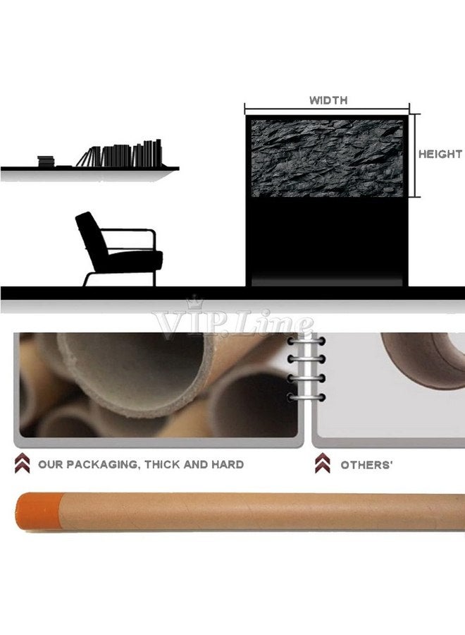 ملصق حائط حوض السمك من VIP.LINE بتأثير ثلاثي الأبعاد وملمس حجري أسود وخلفية حوض السمك من مادة البولي فينيل كلوريد (72 بوصة × 25 بوصة / 183 × 64 سم) - Image 5