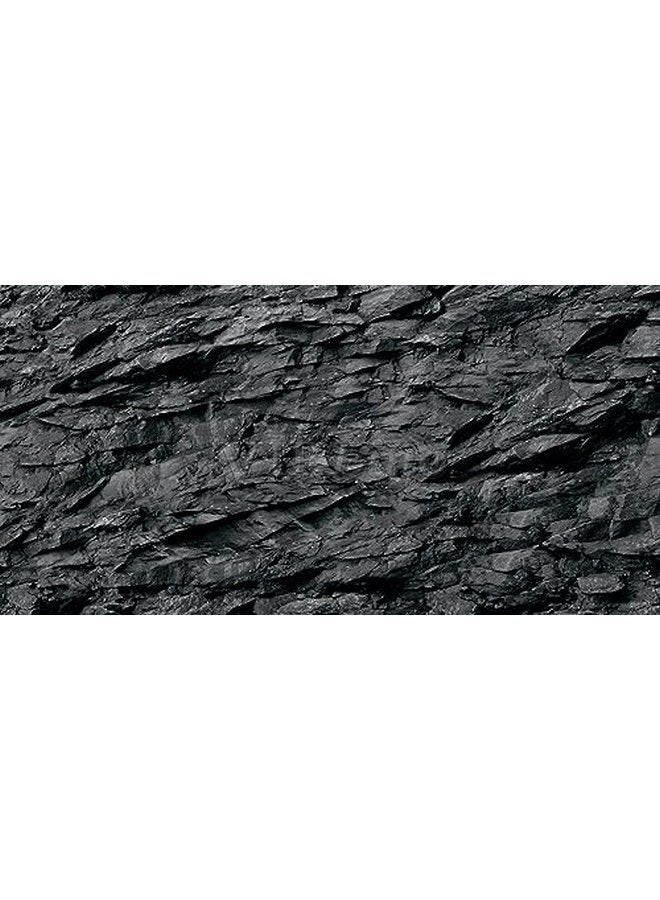 ملصق حائط حوض السمك من VIP.LINE بتأثير ثلاثي الأبعاد وملمس حجري أسود وخلفية حوض السمك من مادة البولي فينيل كلوريد (72 بوصة × 25 بوصة / 183 × 64 سم) - Image 1