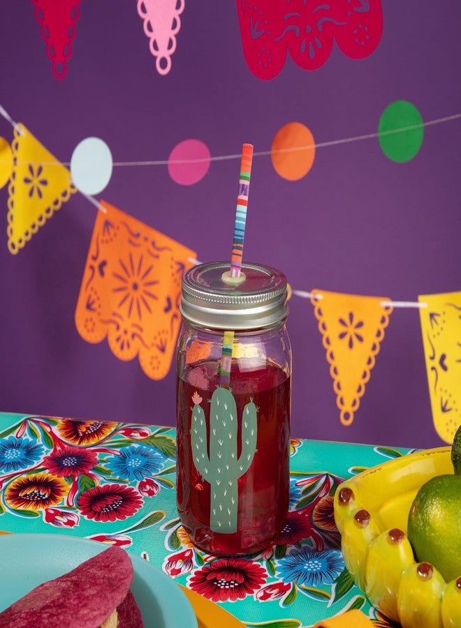 JarThenaAMCS 200Pcs Mexican Fiesta Paper Straws Colorful Mexican Party Drinking Straws Cinco De Mayo Disposable Straw for Mexican Themed Party Supplies - Image 4