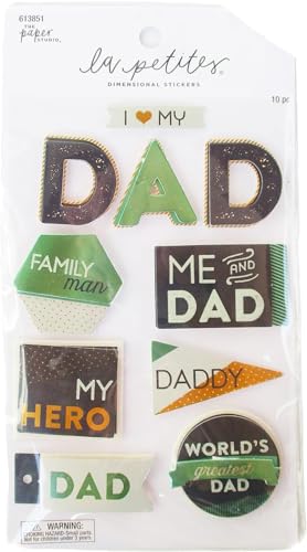 Worlds Greatest Dad 3D Stickers for Journaling Scrapbooking Cardmaking Arts Crafts 10 Pieces