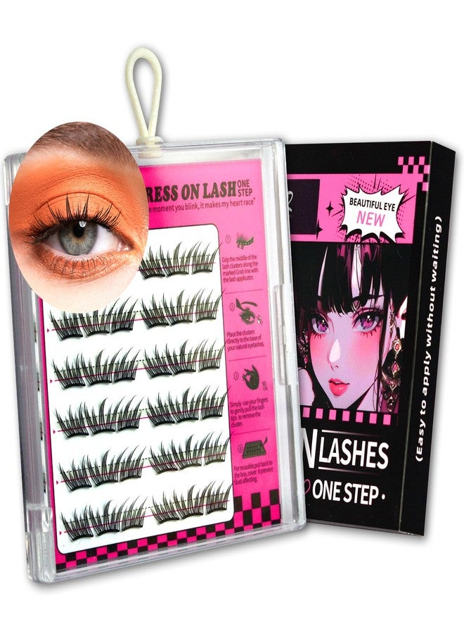 BERSHNOR Self Adhesive Eyelashes Clusters Natural Glueless Lash Clusters Press on Lashes No Glue Needed - Image 1