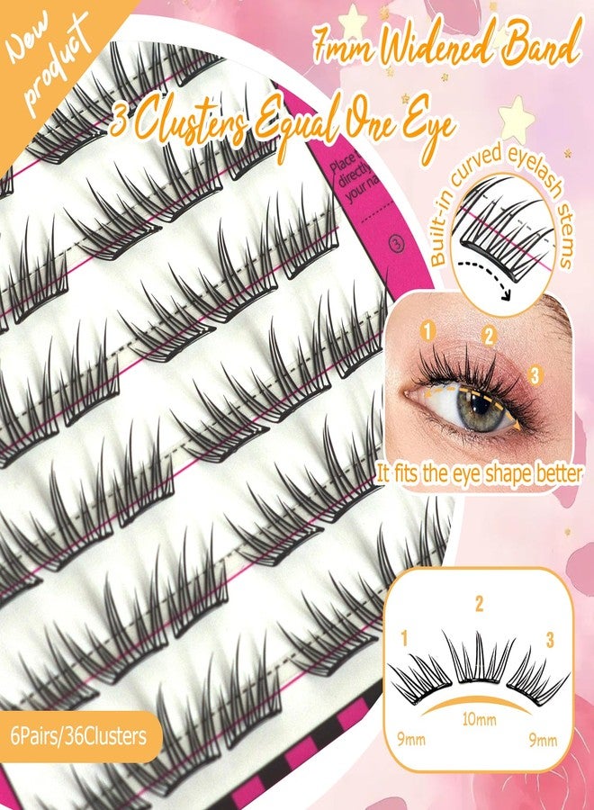 BERSHNOR Self Adhesive Eyelashes Clusters Natural Glueless Lash Clusters Press on Lashes No Glue Needed - Image 4