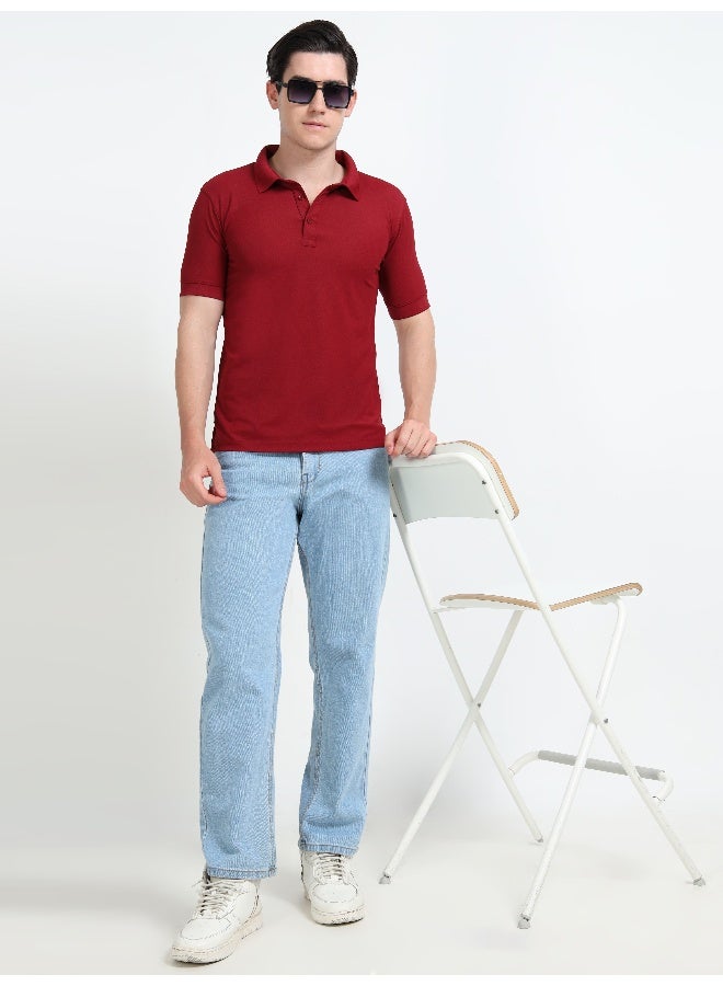 QUCO Maroons Dryfit Polo T-Shirt for Men - Image 3