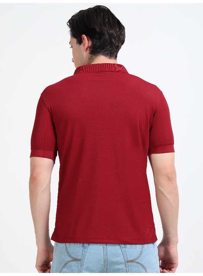 QUCO Maroons Dryfit Polo T-Shirt for Men - Image 2