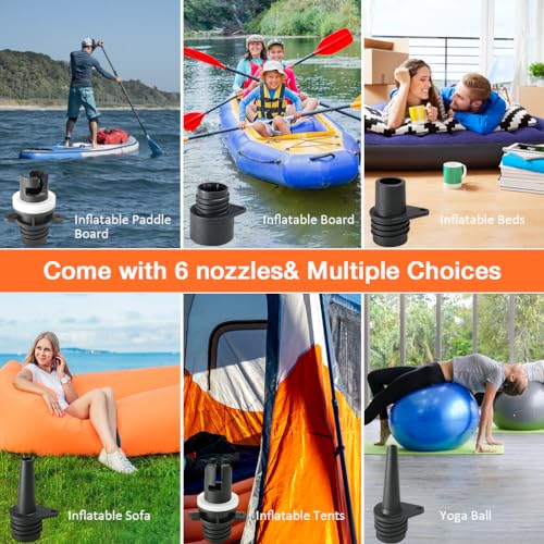 Karltion 20PSI Paddle Board Pump-Portable Electric SUP Air Pump, Dual Stage Inflation & Deflation SUP PUMP, 110W Paddleboard Pump with Auto-Off Function & 12V DC Car Connector for Paddle Board, Kayaks - Image 3