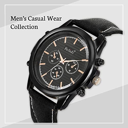 Relish Mens Black Analogue Watch, PU Leather Wallet and Wayfarer Sunglasses Combo Pack | Diwali Gifts for Mens, Brother, Husband - Image 4